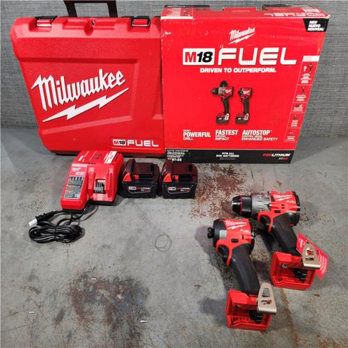 HOUSTON LOCATION - AS-IS MILWAUKEE FUEL 18V Lithium-Ion Brushless Cordless Hammer Drill and Impact Driver Combo Kit (2-Tool) with 2 Batteries