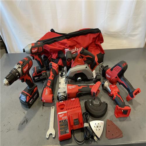 AS-IS - Milwaukee M18 18-Volt Lithium-Ion Cordless Combo Kit 7-Tool Kit