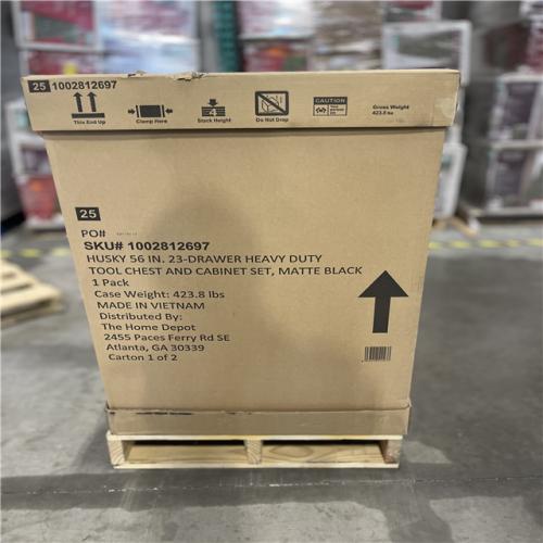 DALLAS LOCATION - HUSKY 56IN 23 DRAWER HEAVY DUTY WORKBENCH -MATTE BLACK