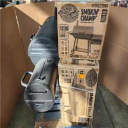Phoenix AS-IS Char-Griller Smokin' Champ Charcoal Grill Offset Smoker in Black with Charcoal Tray and Dual Damper Controls Pallet