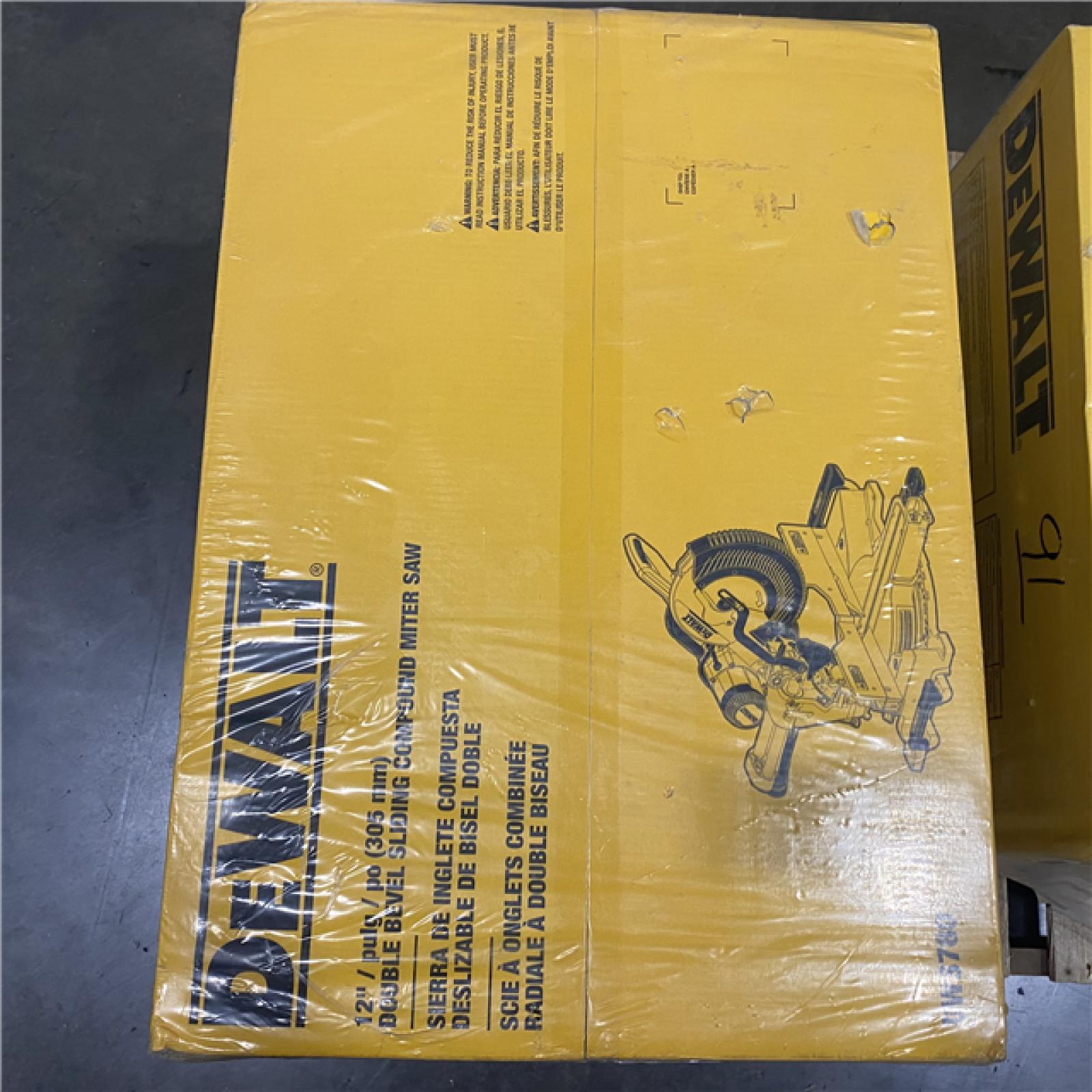 Dallas Location - NEW- DEWALT 15 Amp Corded 12 in. Double Bevel Sliding Compound Miter Saw