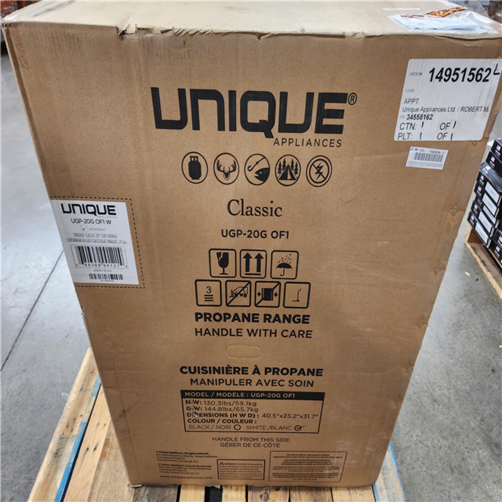 Phoenix NEW Unique 20 in. 2.4 cu. ft. Propane Gas Off-Grid Range with Battery Ignition Sealed Burners in White (SEALED)