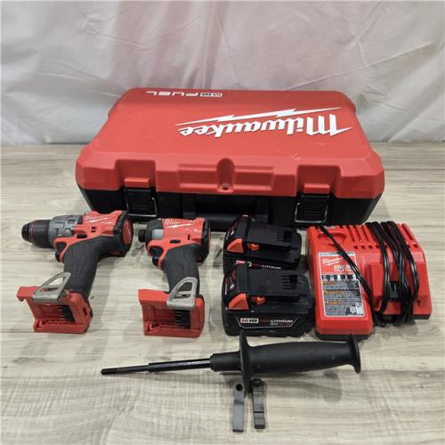 AS-IS MILWAUKEE FUEL 18V Lithium-Ion Brushless Cordless Hammer Drill and Impact Driver Combo Kit
