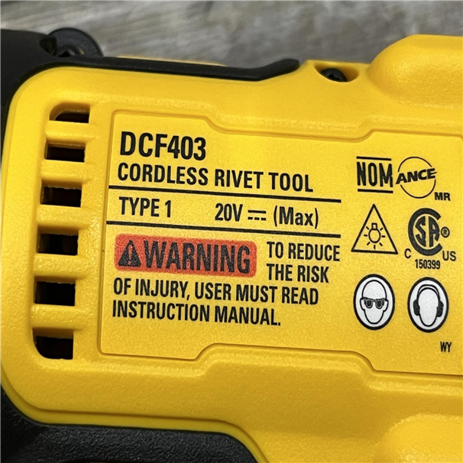 AS-IS DEWALT 20-Volt MAX Cordless 3/16 in. Rivet Tool (Tool-Only)