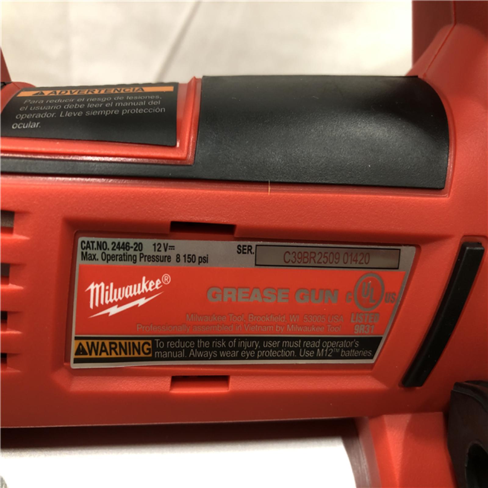 AS-IS Milwaukee 12V Lithium-Ion Cordless Grease Gun (Tool-Only)