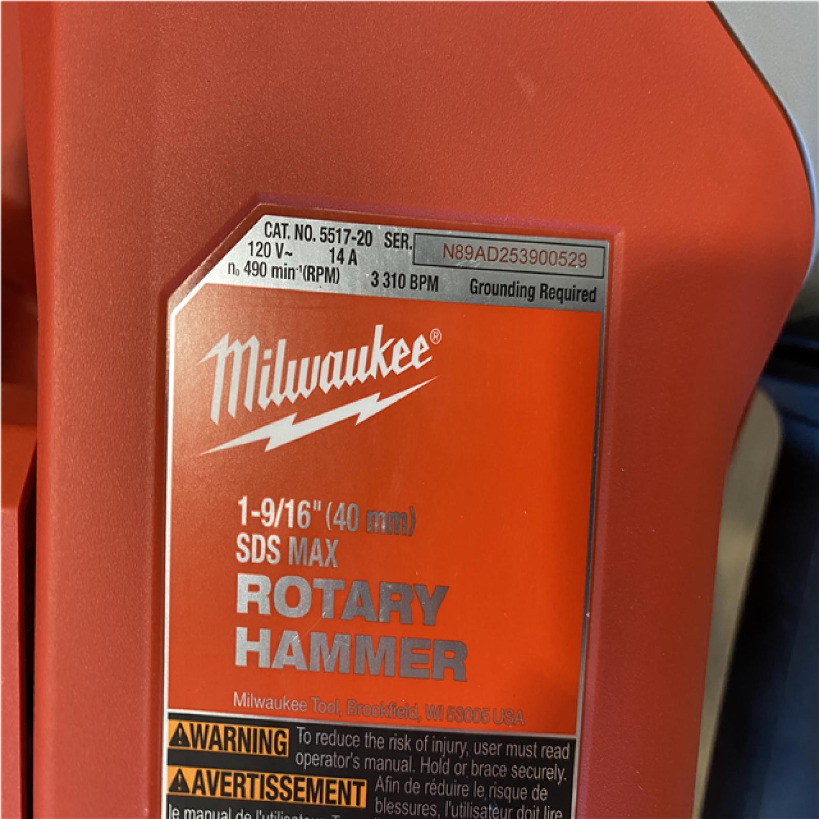 AS-IS Milwaukee 1-9/16 in. SDS-Max Rotary Hammer