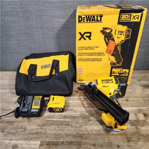 HOUSTON LOCATION - AS-IS DeWalt 20V MAX Cordless 30 Deg Framing Nailer Kit (Battery & Charger) 20 V