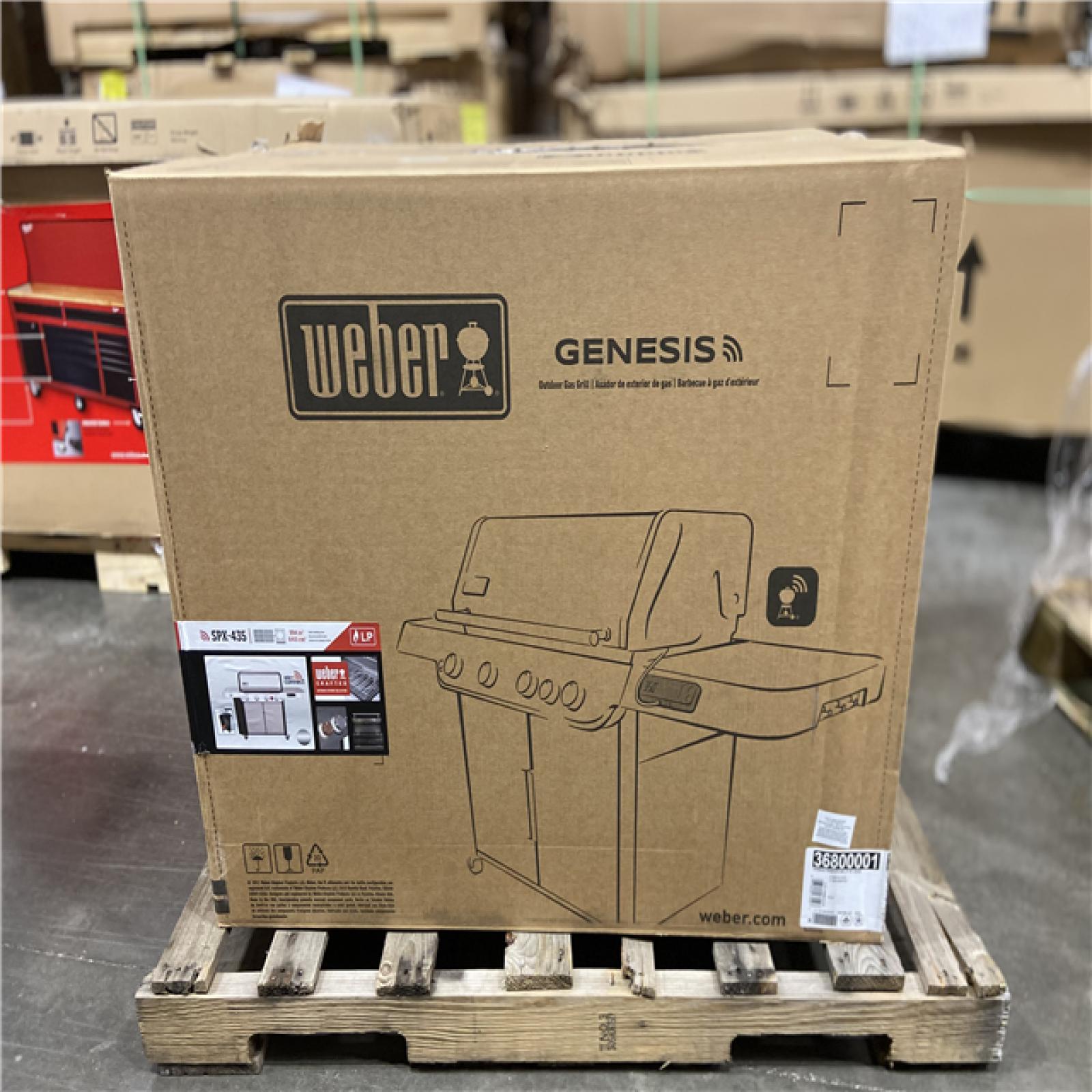 DALLAS LOCATION - Weber Genesis Smart SPX-435 4-Burner Liquid Propane Gas Grill in Stainless Steel with Side Burner