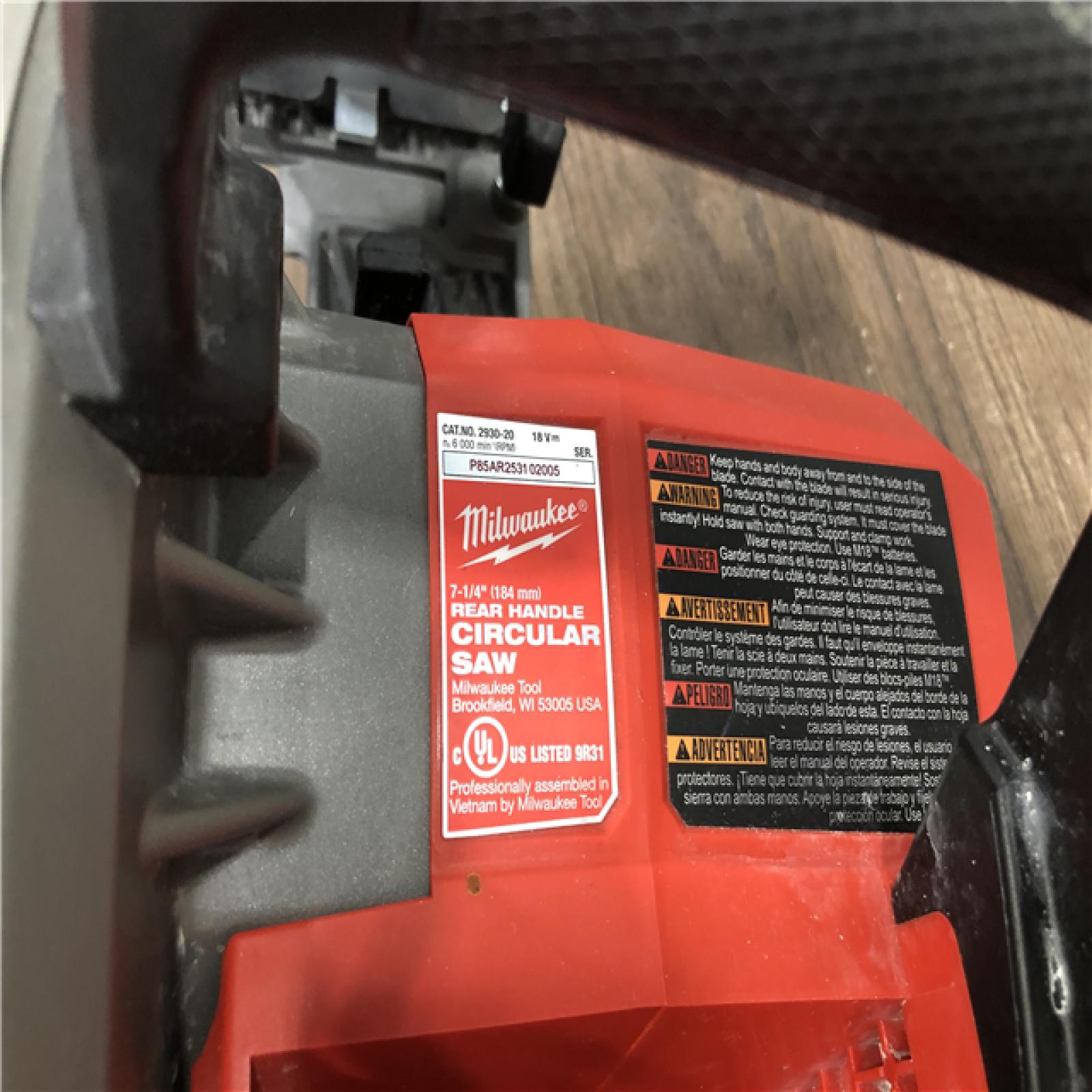 AS-IS Milwaukee FUEL 18V Lithium-Ion Cordless 7-1/4 in. Rear Handle Circular Saw (Tool-Only)
