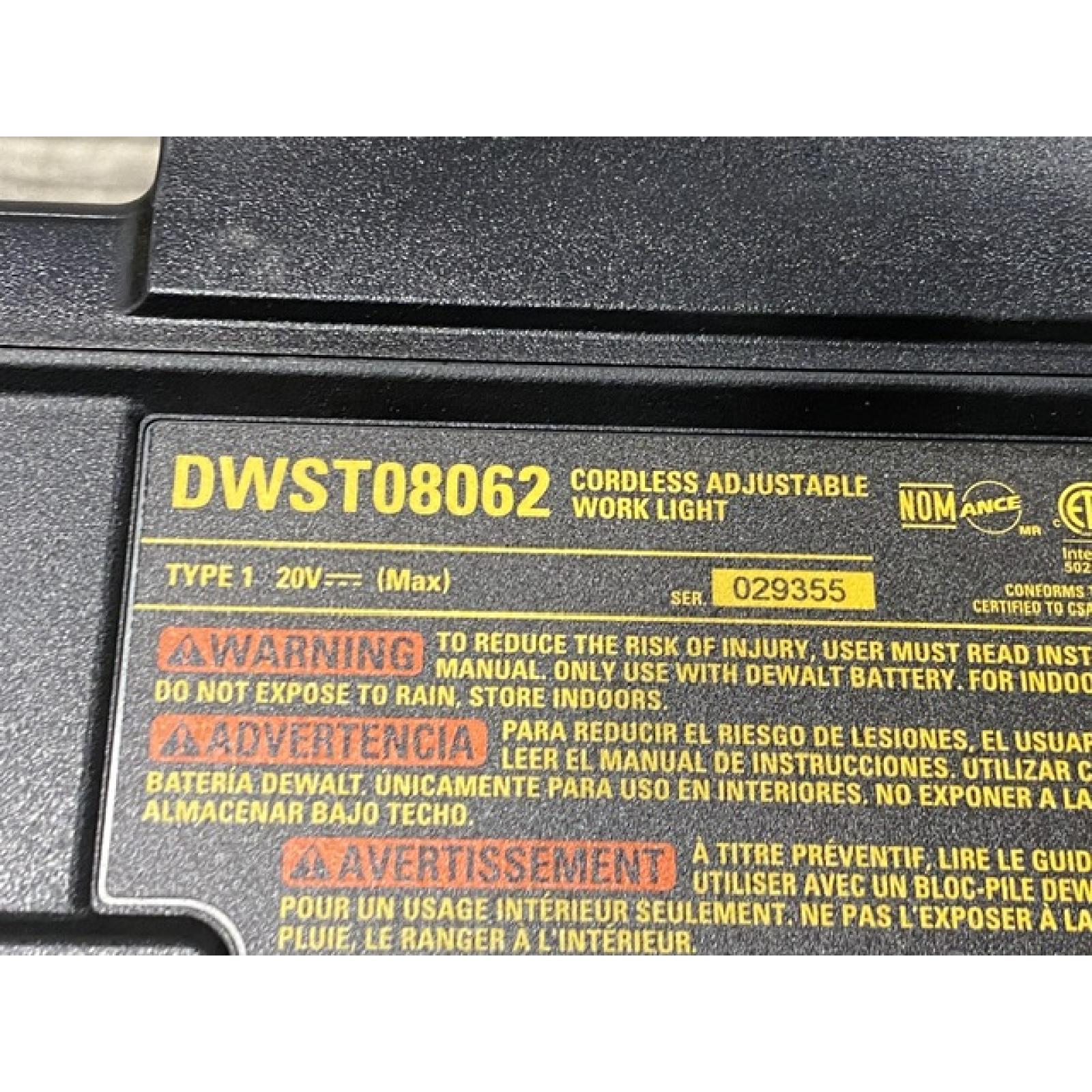 LIKE NEW - DEWALT Tough System 2.0 Flex Volt 20V/60V Cordless LED Adjustable Work Light