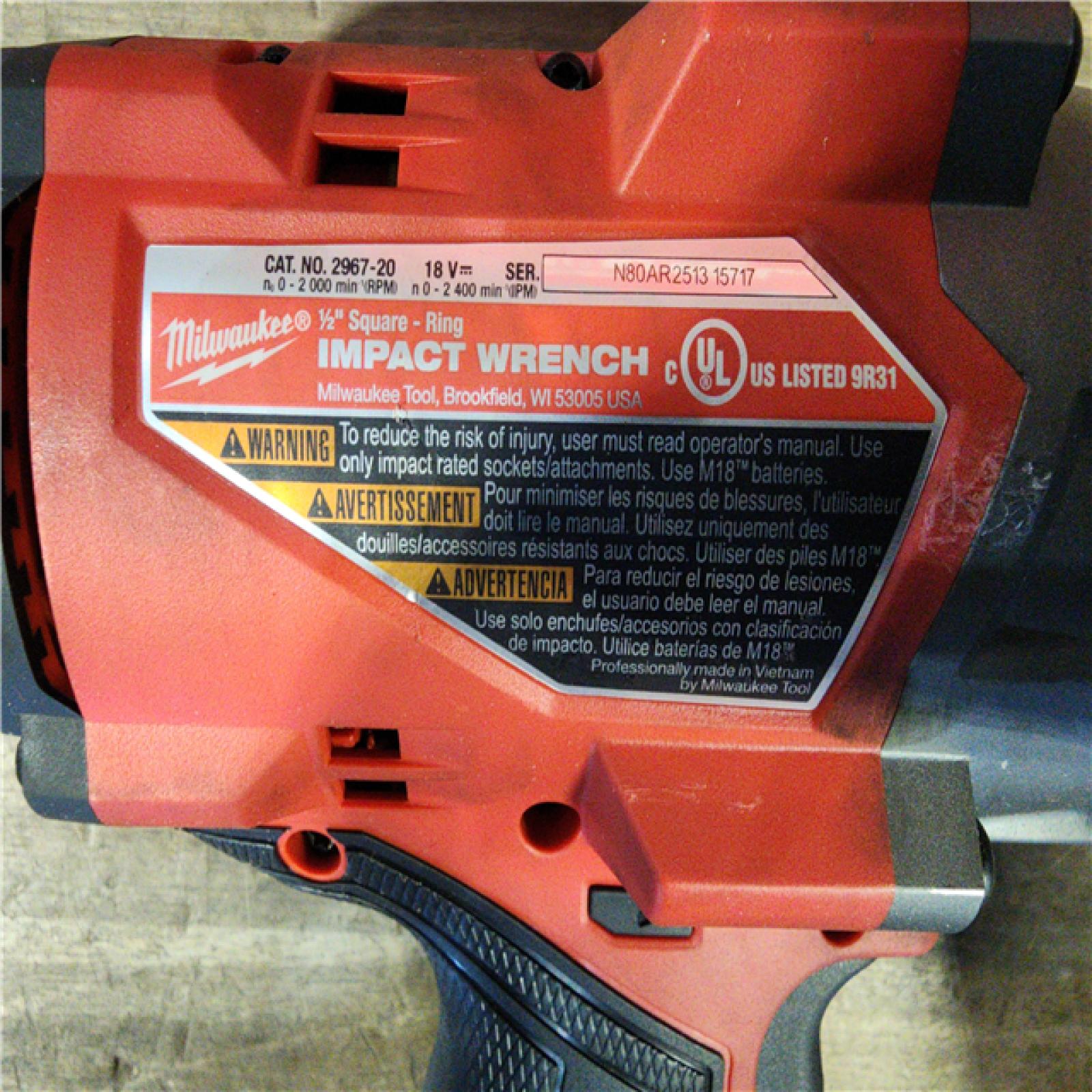 HOUSTON LOCATION - AS-IS Milwaukee M18 FUEL 18V Lithium-Ion Brushless Cordless 1/2 in. Impact Wrench with Friction Ring (Tool-Only)