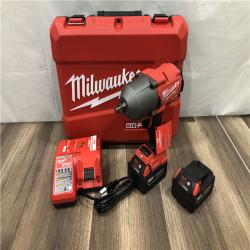 AS-IS Milwaukee FUEL ONE-KEY 18V Li-Ion Brushless Cordless 1/2 in. High-Torque Impact Wrench with Friction Ring  Resistant Batteries