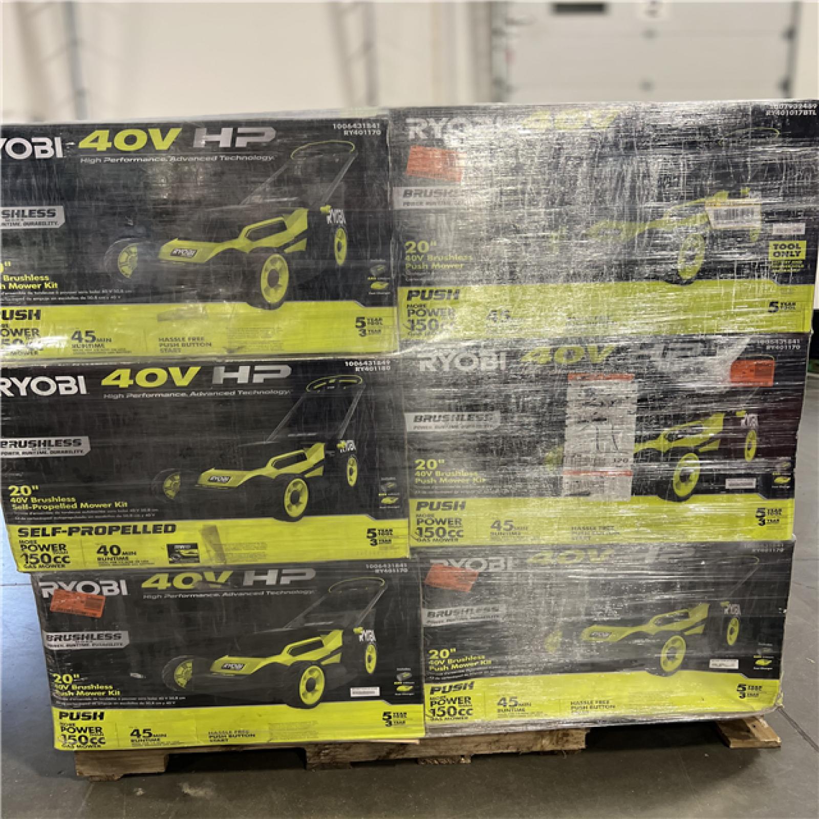 DALLAS LOCATION - NEW! RYOBI 40V HP Brushless 20 in. Cordless Battery Walk Behind Push Lawn Mower (Tool Only) - 6 UNITS