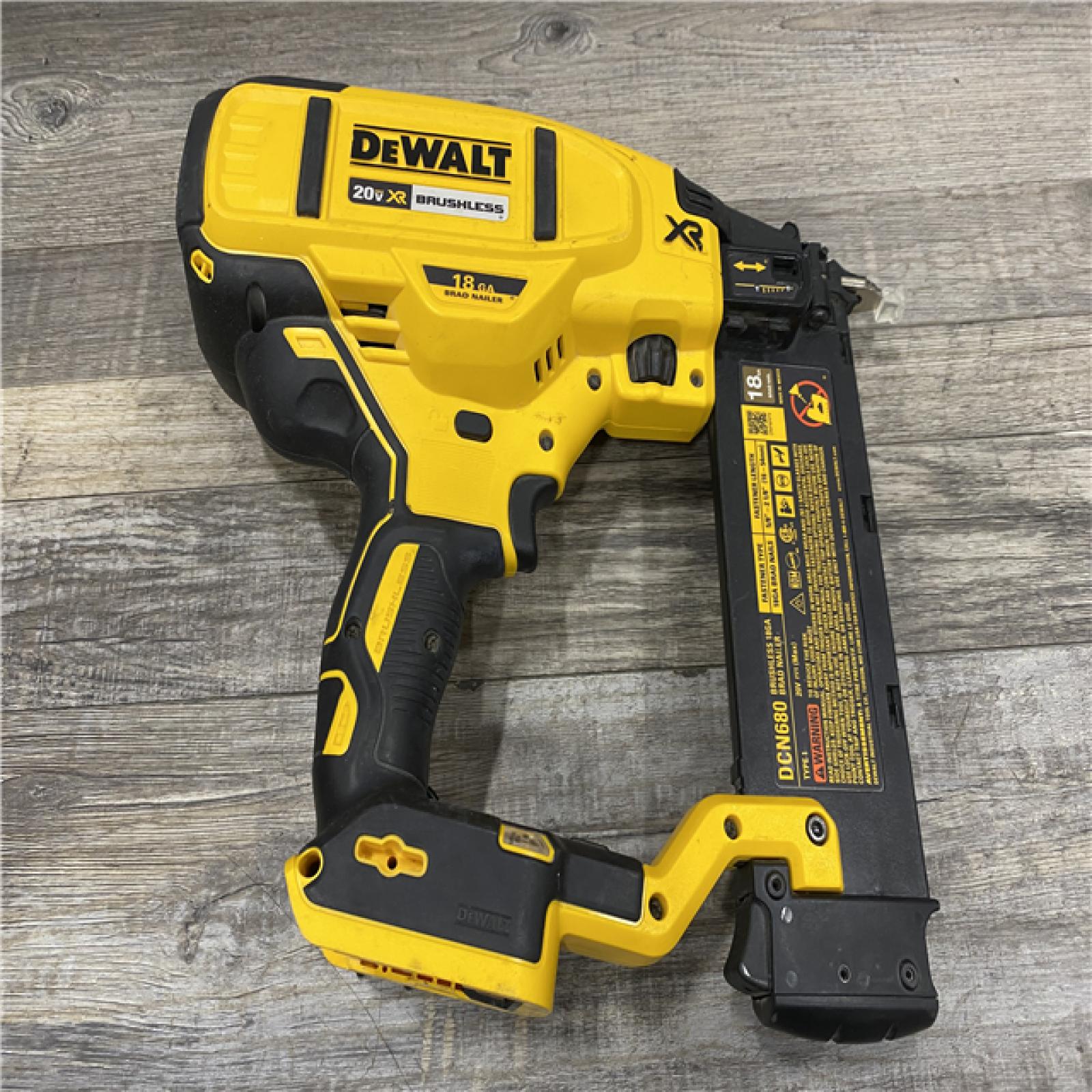 AS-IS DEWALT 20V MAX XR Lithium-Ion Electric Cordless 18-Gauge Brad Nailer (Tool Only)