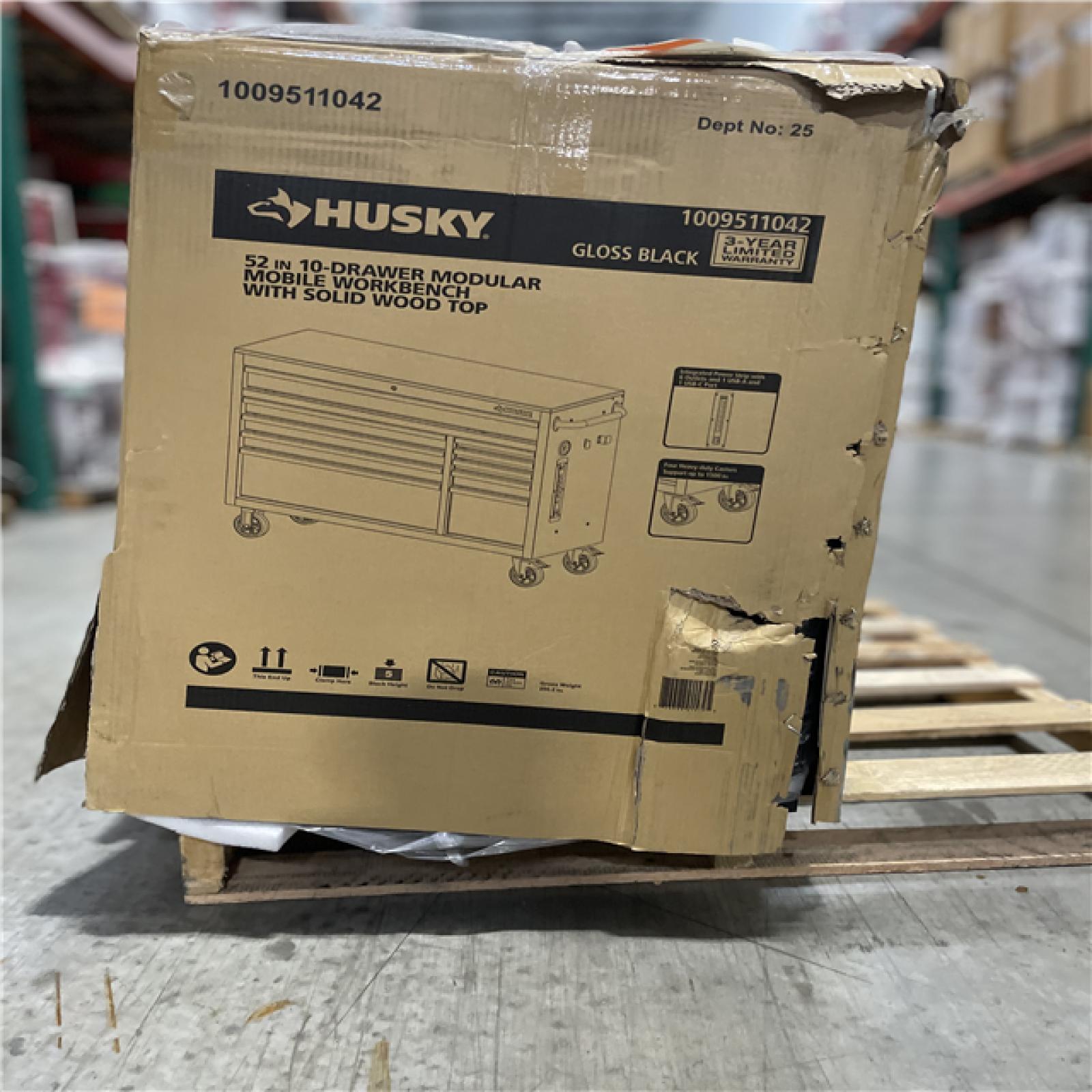 DALLAS LOCATION- AS-IS HUSKY 52 IN. 10 DRAWER MOBILE WORKBENCH