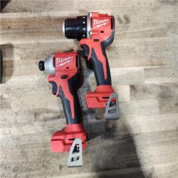 HOUSTON LOCATION - AS-IS Milwaukee M18 18V Lithium-Ion Brushless Cordless Compact Drill/Impact Combo Kit (2-Tool) W/(2) 2.0 Ah Batteries  Charger & Bag