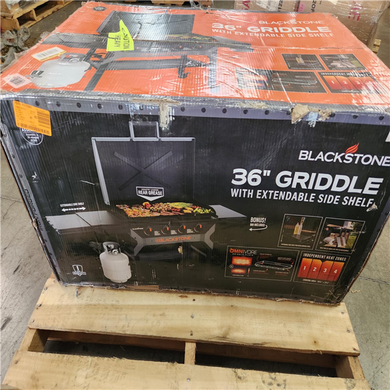 Phoenix AS-IS Blackstone 4-Burner Liquid Propane Outdoor Griddle with Hood in Black