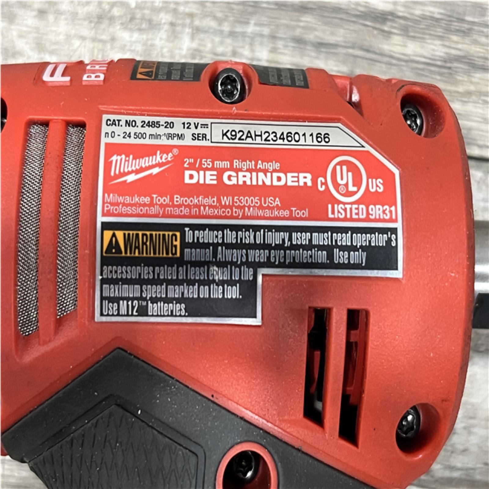 AS-IS Milwaukee FUEL 12V Lithium-Ion Brushless Cordless 1/4 in. Right Angle Die Grinder Kit