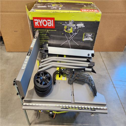 AS-IS RYOBI 15 Amp 10 in. Expanded Capacity Table Saw with Rolling Stand