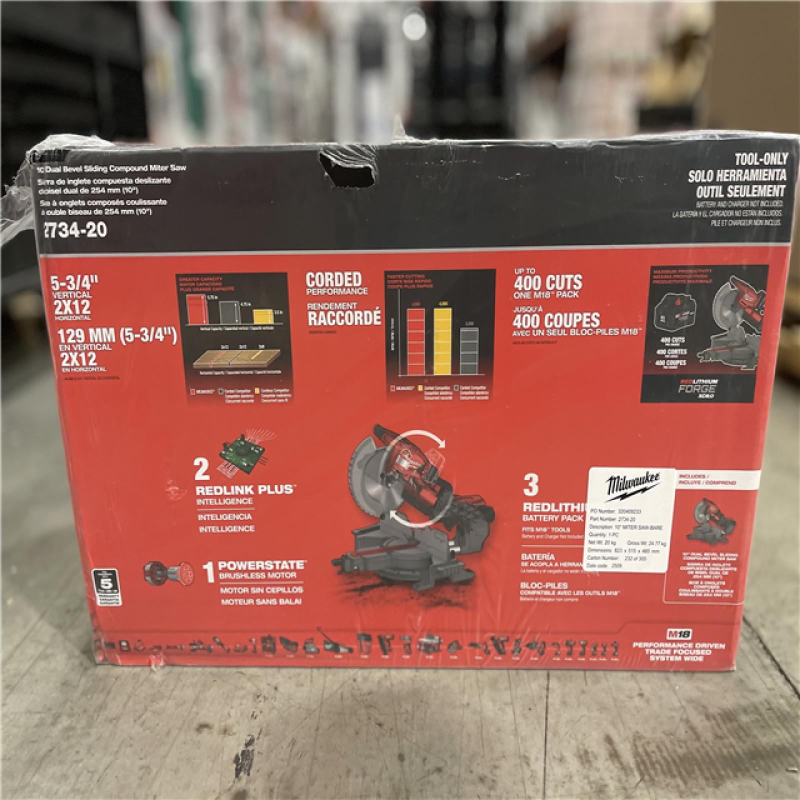 NEW! - Milwaukee M18 FUEL 18V Lithium-Ion Brushless Cordless 10 in. Dual Bevel Sliding Compound Miter Saw (Tool-Only)