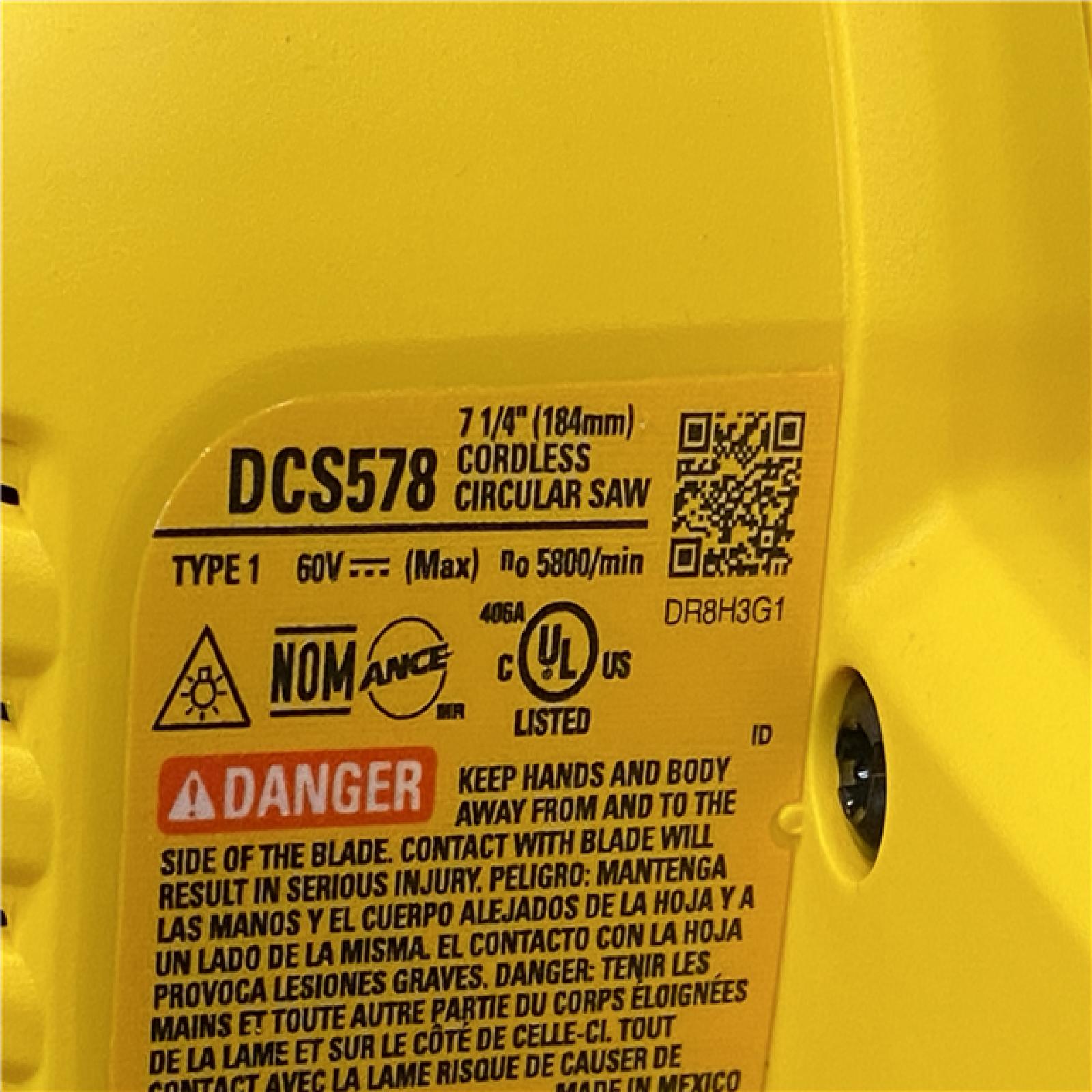 AS-IS DEWALT FLEXVOLT 60V MAX Cordless Brushless 7-1/4 in. Circular Saw with Brake (Tool Only)