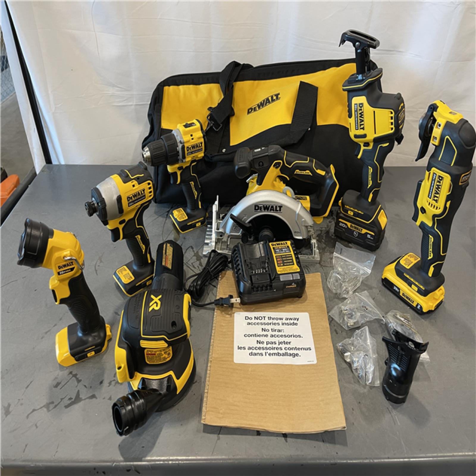 AS-IS - DEWALT 20-Volt MAX Lithium-Ion Cordless 7-Tool Combo Kit