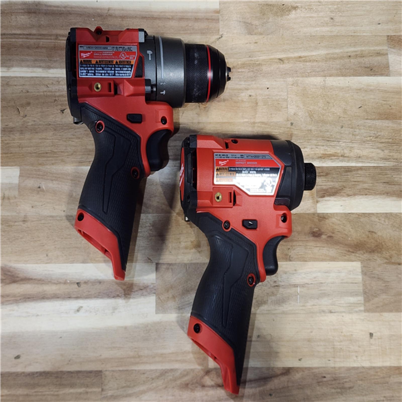 HOUSTON LOCATION - AS-IS Milwaukee FUEL 12-Volt Lithium-Ion Brushless Cordless Hammer Drill and Impact Driver Combo Kit