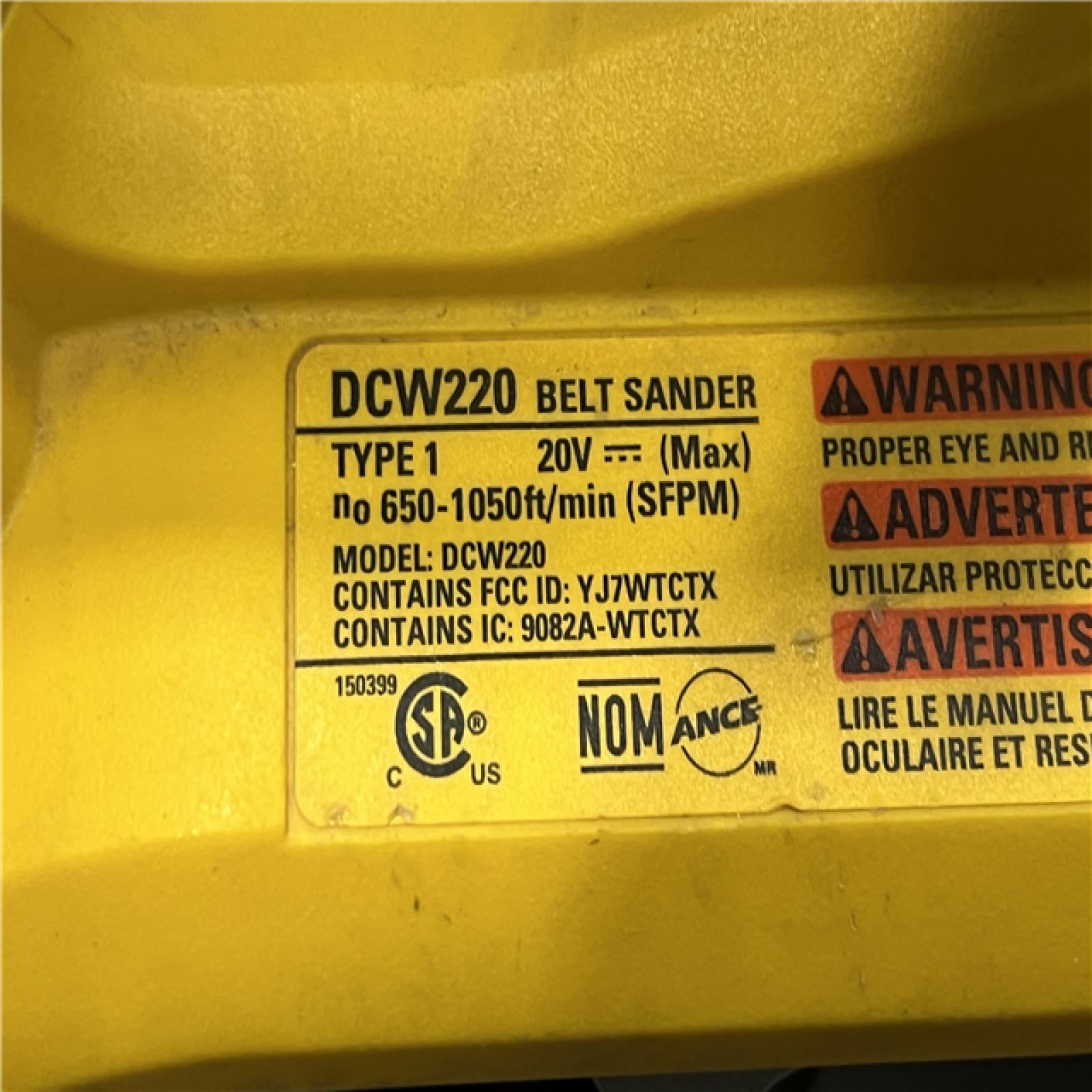 AS-IS DEWALT 20V MAX* XR Brushless Cordless Belt Sander (Tool-Only)