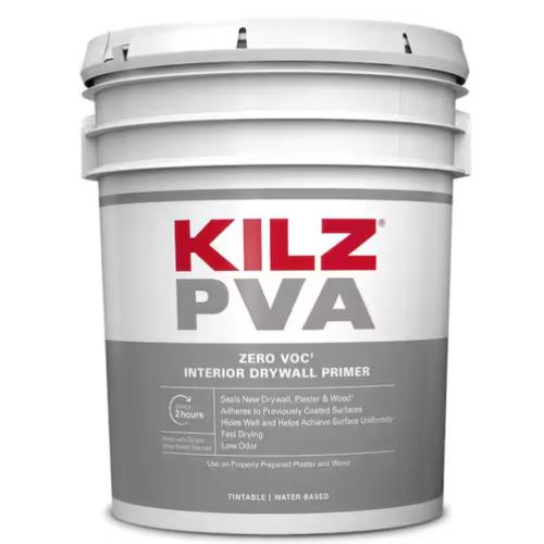 DALLAS LOCATION- NEW! KILZ PVA 5 Gal. White Interior Drywall Primer PALLET (12 UNITS)