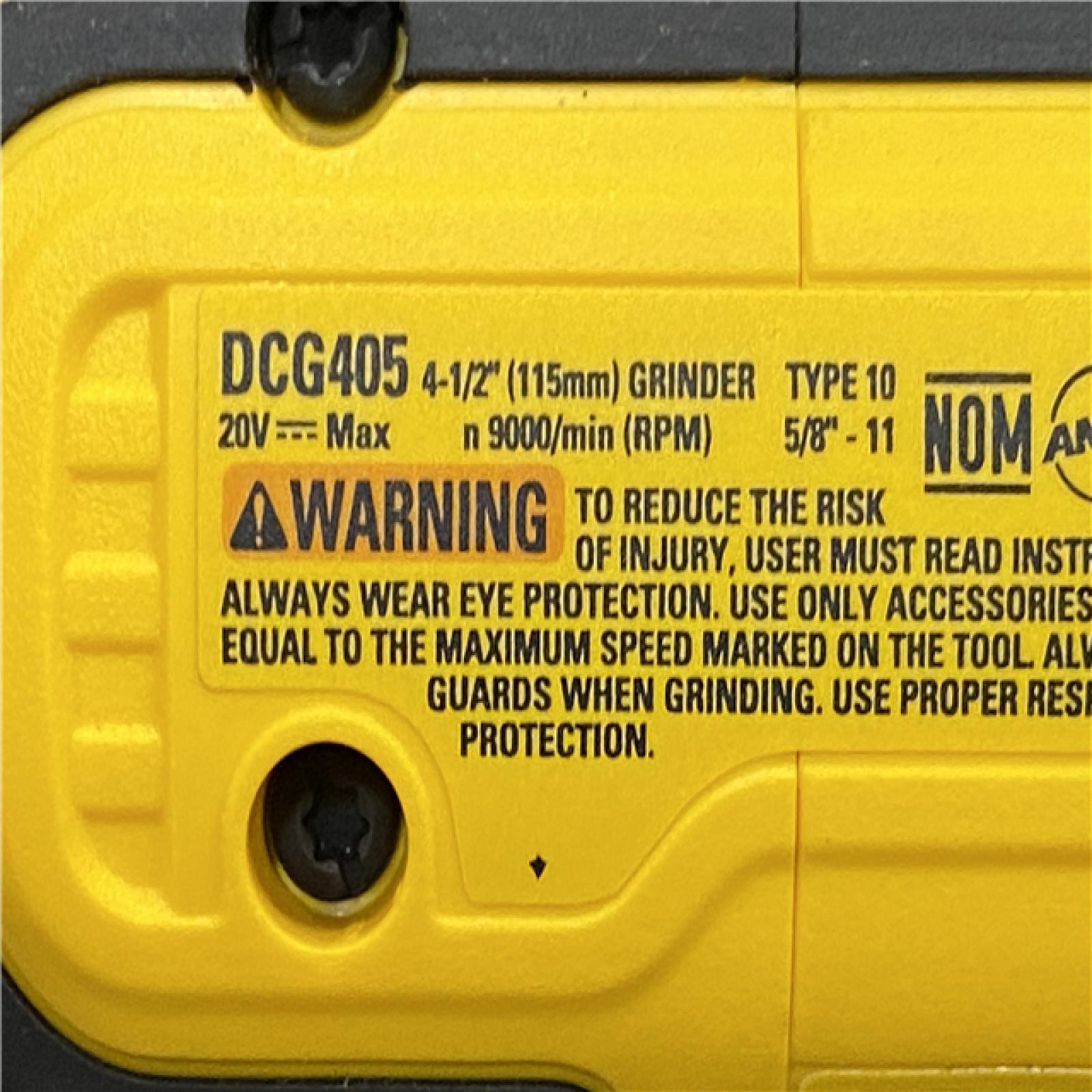 AS-IS DEWALT 20V MAX XR Cordless Brushless 4.5 in. Slide Switch Small Angle Grinder with Kickback Brake (Tool Only)