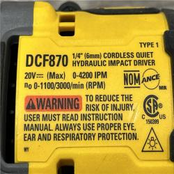 AS-IS DEWALT 20V XR Brushless Cordless 1/4 in. Quiet Hydraulic Impact Driver (Tool-Only)