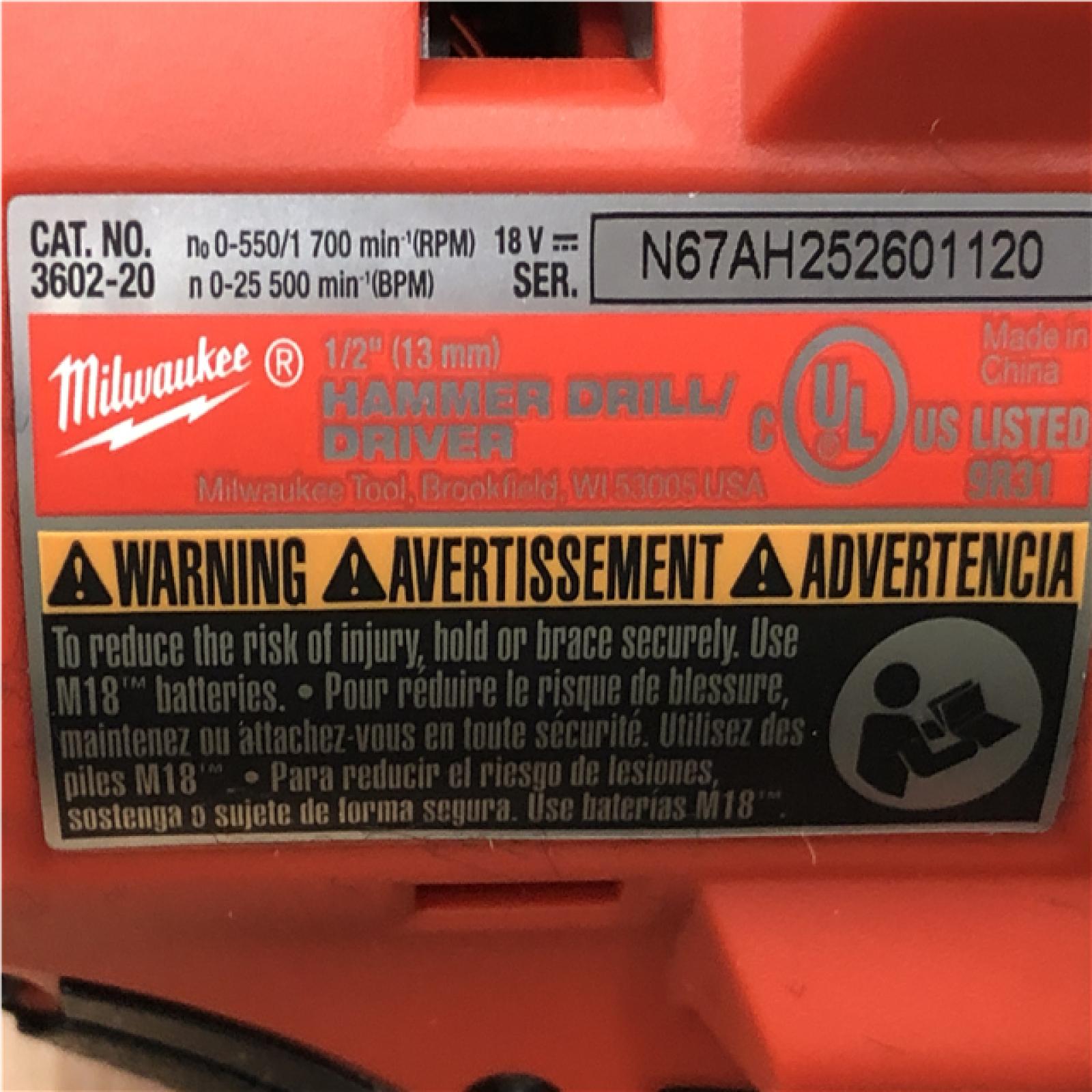 AS-IS Milwaukee 18-Volt Lithium-Ion Brushless Cordless Compact Hammer Drill/Impact Combo Kit