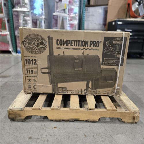 DALLAS LOCATION- CHAR-GRILLER Competition Pro Offset Charcoal Grill/ Wood Smoker in Black