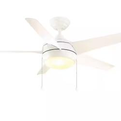 DALLAS LOCATION - Home Decorators Collection Windward 44 in. LED Indoor Matte White Ceiling Fan with Light KiT (43 UNITS)