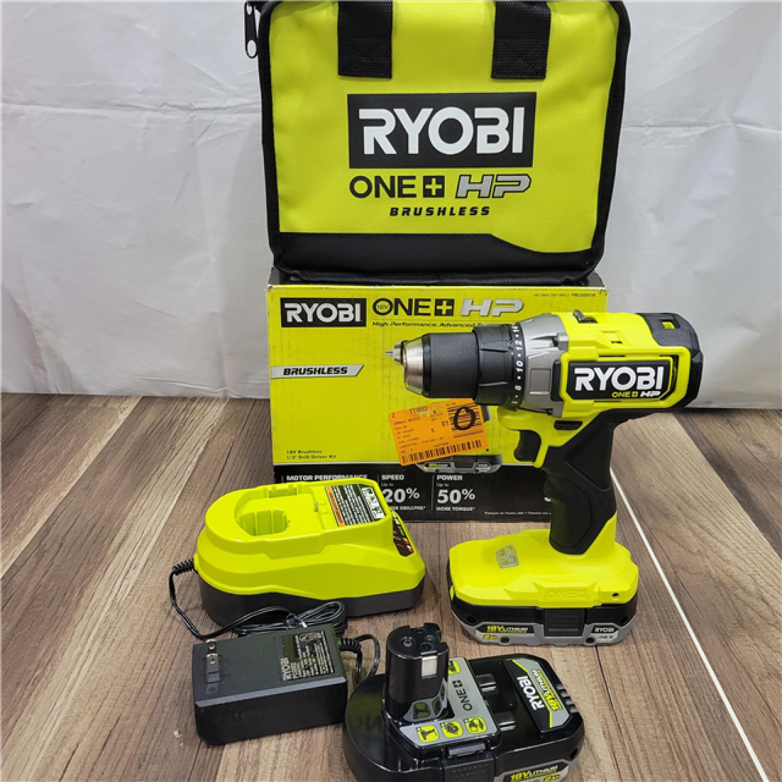 GOOD RYOBI ONE+ HP 18V Brushless Cordless 1/2 in. Drill/Driver Kit with (2) 2.0 Ah HP Battery  Charger and Bag