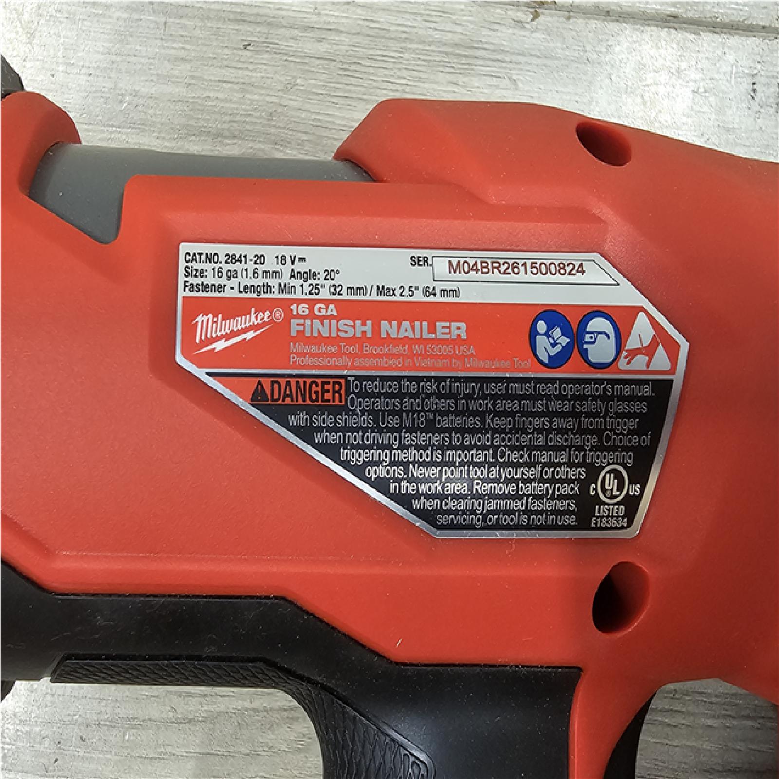 AS-IS Milwaukee FUEL 18-Volt Lithium-Ion Brushless Cordless Gen II 16-Gauge Angled Finish Nailer (Tool-Only)