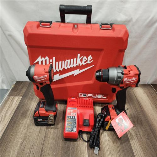 AS-IS- MILWAUKEE FUEL 18V Lithium-Ion Brushless Cordless Hammer Drill and Impact Driver Combo Kit
