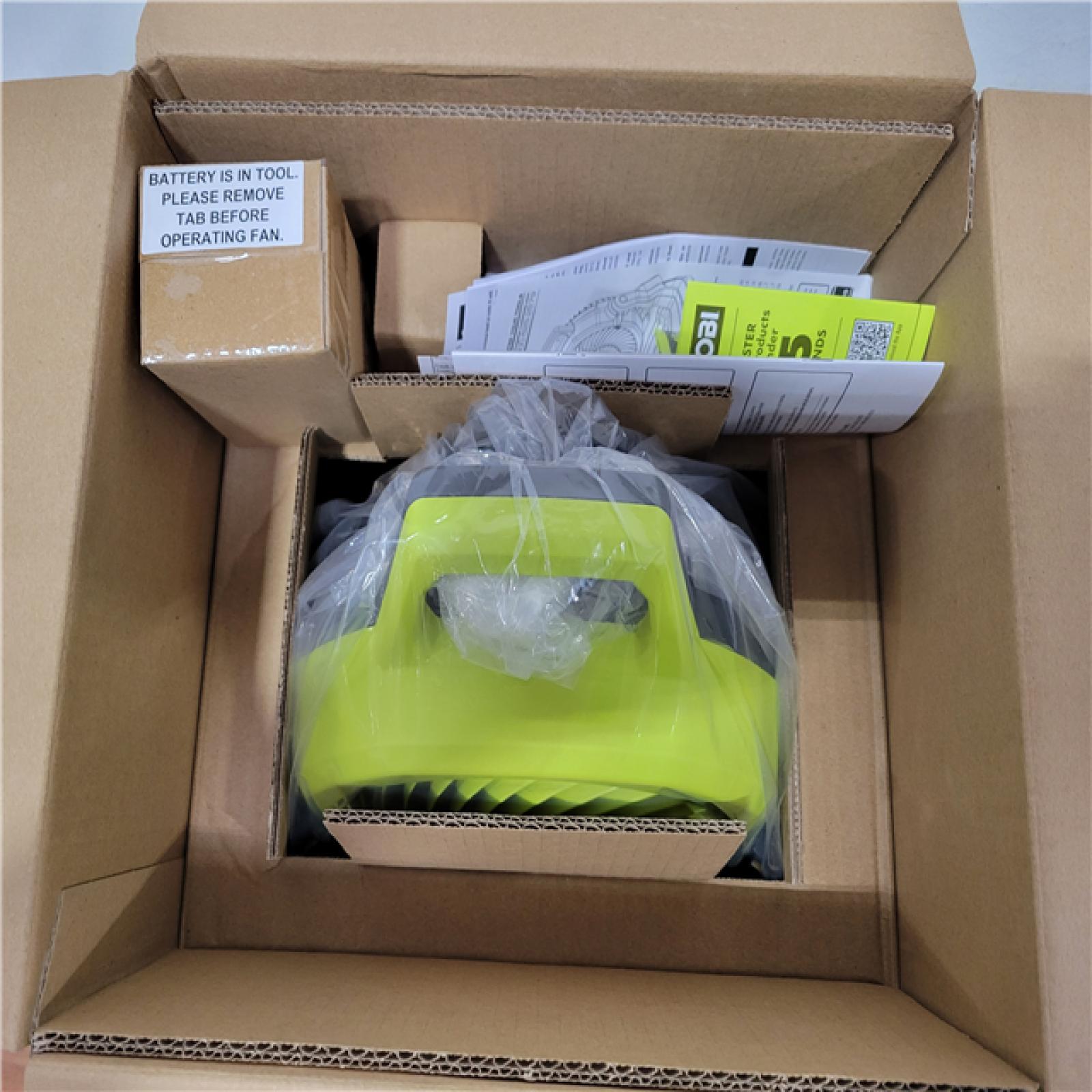 California NEW Ryobi One+ 18V 7.5 Bucket Top Misting Fan Kit  Includes (1) Battery & Charger