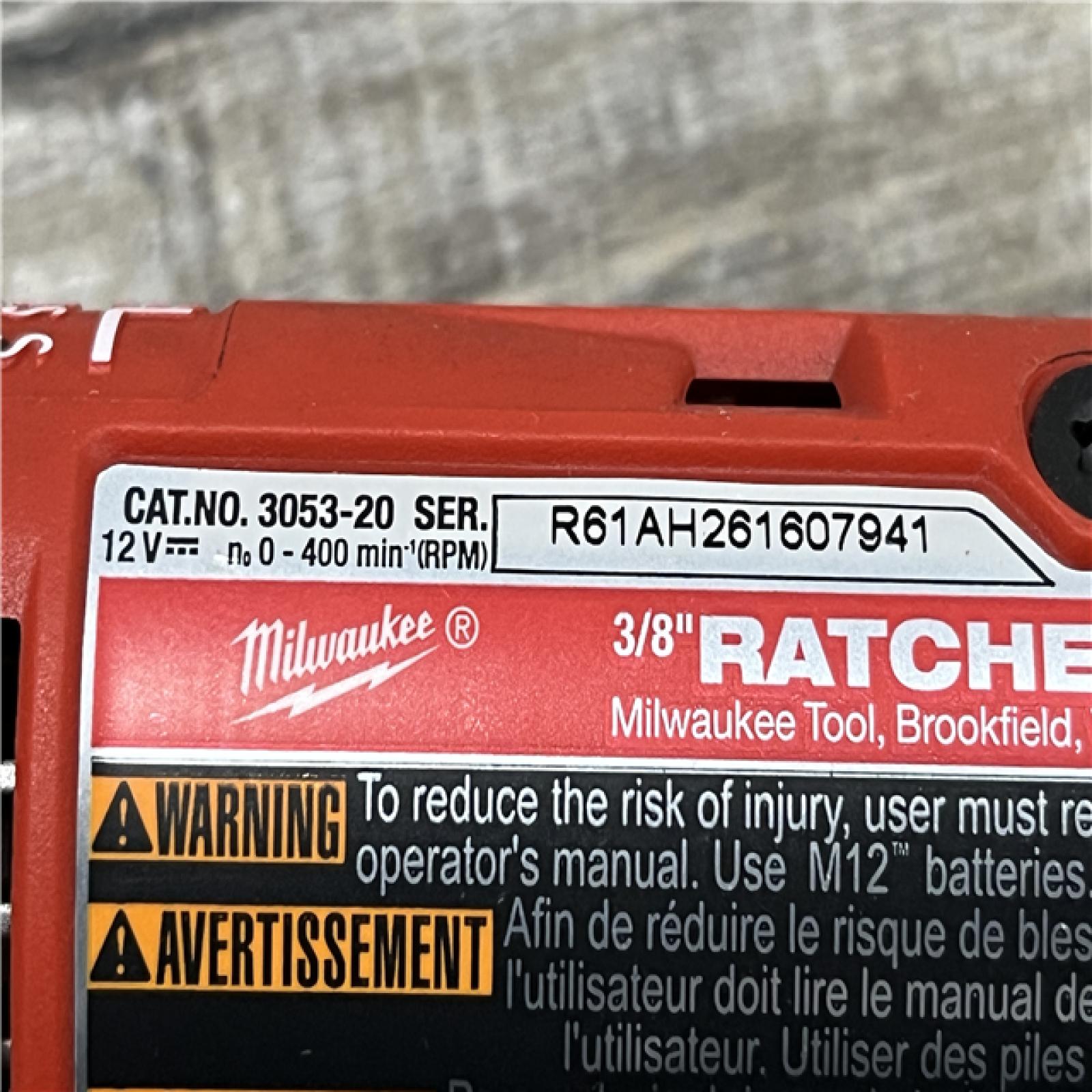 AS-IS Milwaukee FUEL 12V Lithium-Ion Compact 3/8 in. Cordless Ratchet (Tool-Only)