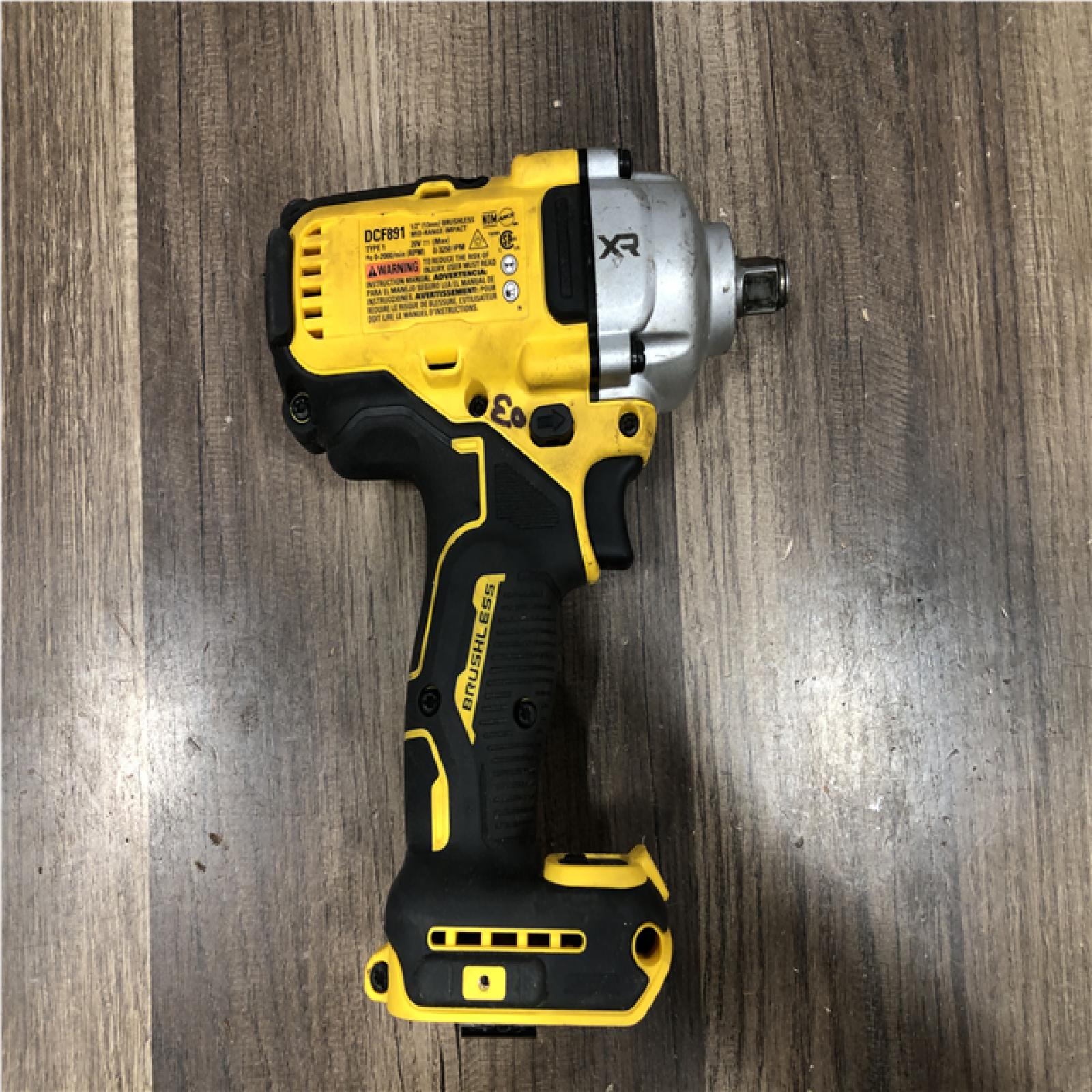 AS-IS DEWALT 20V MAX XR Cordless 1/2 in. Impact Wrench (Tool Only)