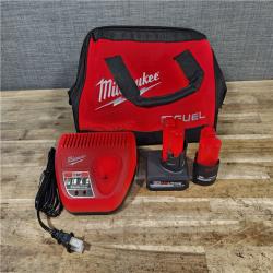 HOUSTON LOCATION - AS-IS M12 FUEL 12V Lithium-Ion Cordless Drill Driver  Impact Wrench Combo Kit (2-Tool) W/Batteries  Charger & Bag