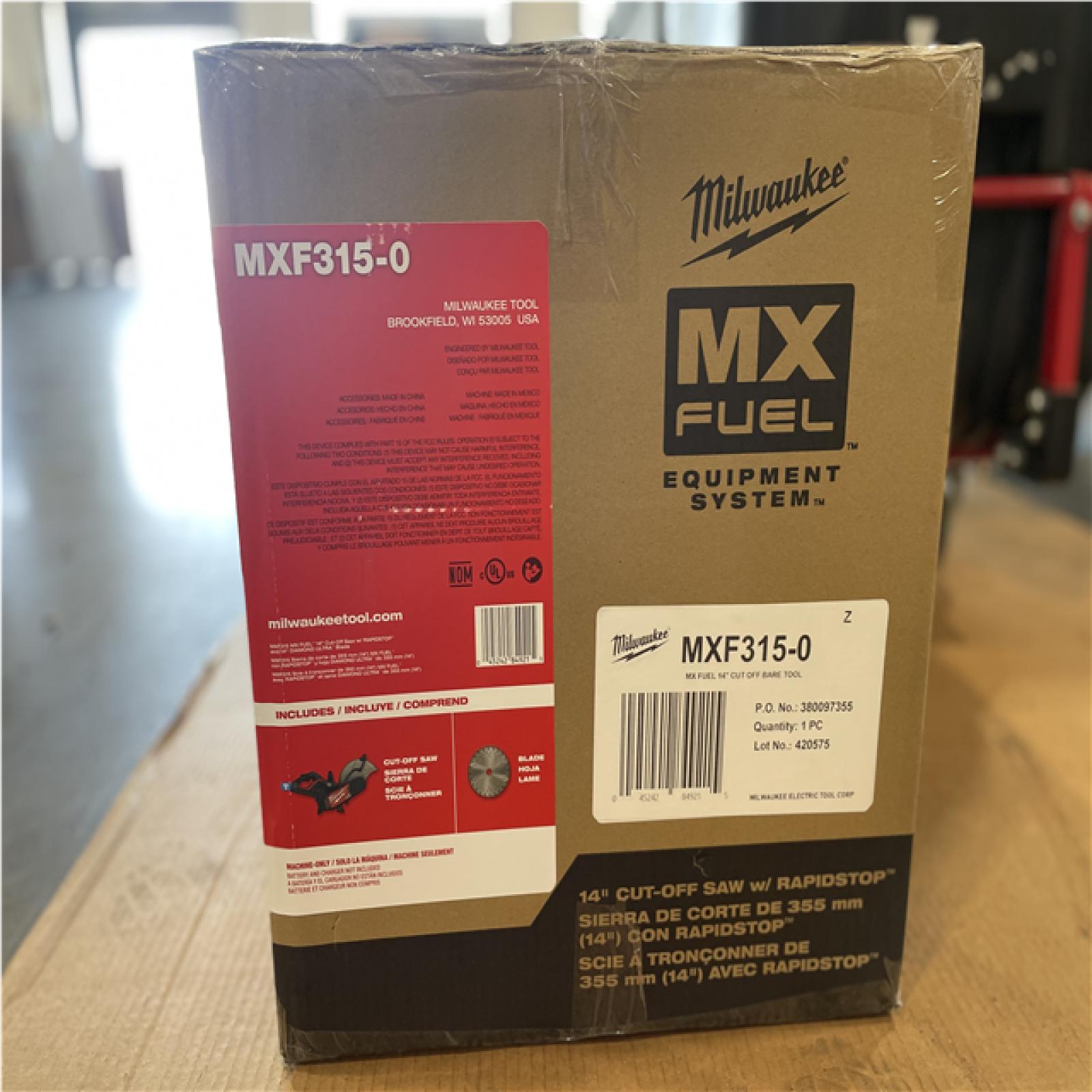DALLAS LOCATION - AS-IS MILWAUKEE MX FUEL Lithium-Ion 14 in. Cut-Off Saw with RAPIDSTOP Brake and Diamond Ultra Segmented Blade (TOOL-ONLY)