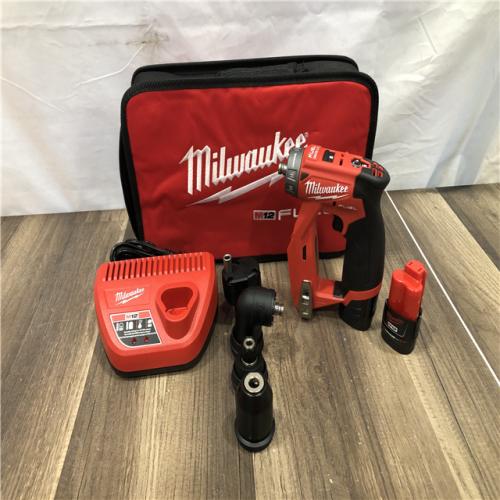 AS-IS Milwaukee FUEL 12V Lithium-Ion Brushless Cordless 4-in-1 Installation 3/8 in. Drill Driver Kit
