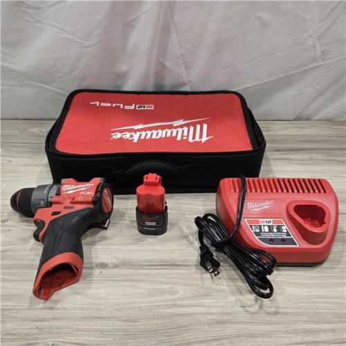 AS-IS Milwaukee M12 FUEL 12V Cordless 1/2 in. Hammer Drill Kit