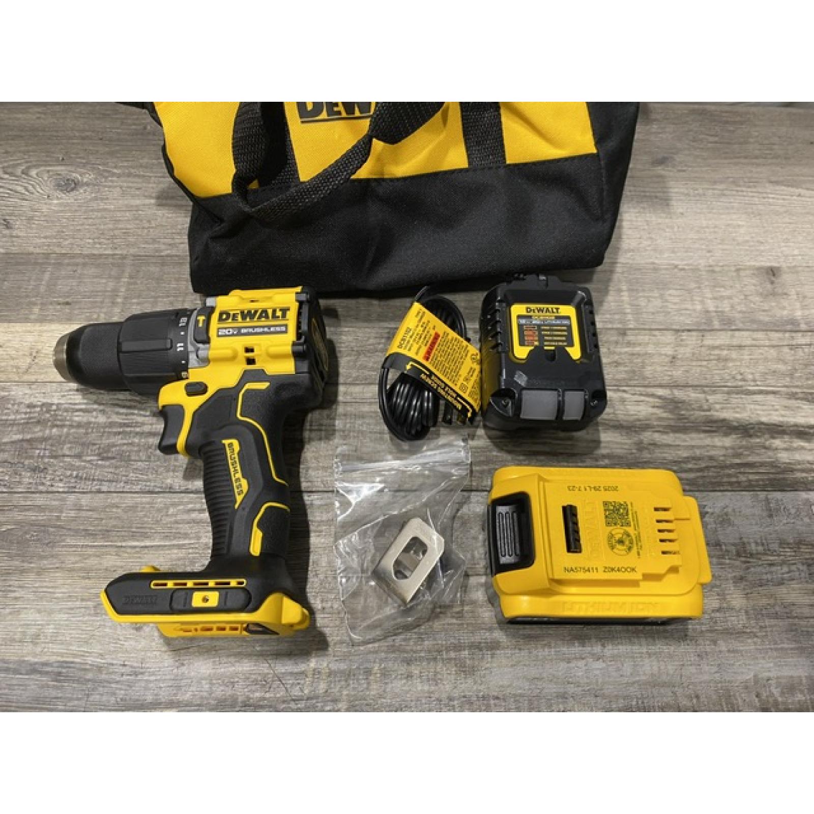 AS-IS DEWALT ATOMIC 20V Lithium-Ion Cordless 1/2 in. Hammer Drill Kit