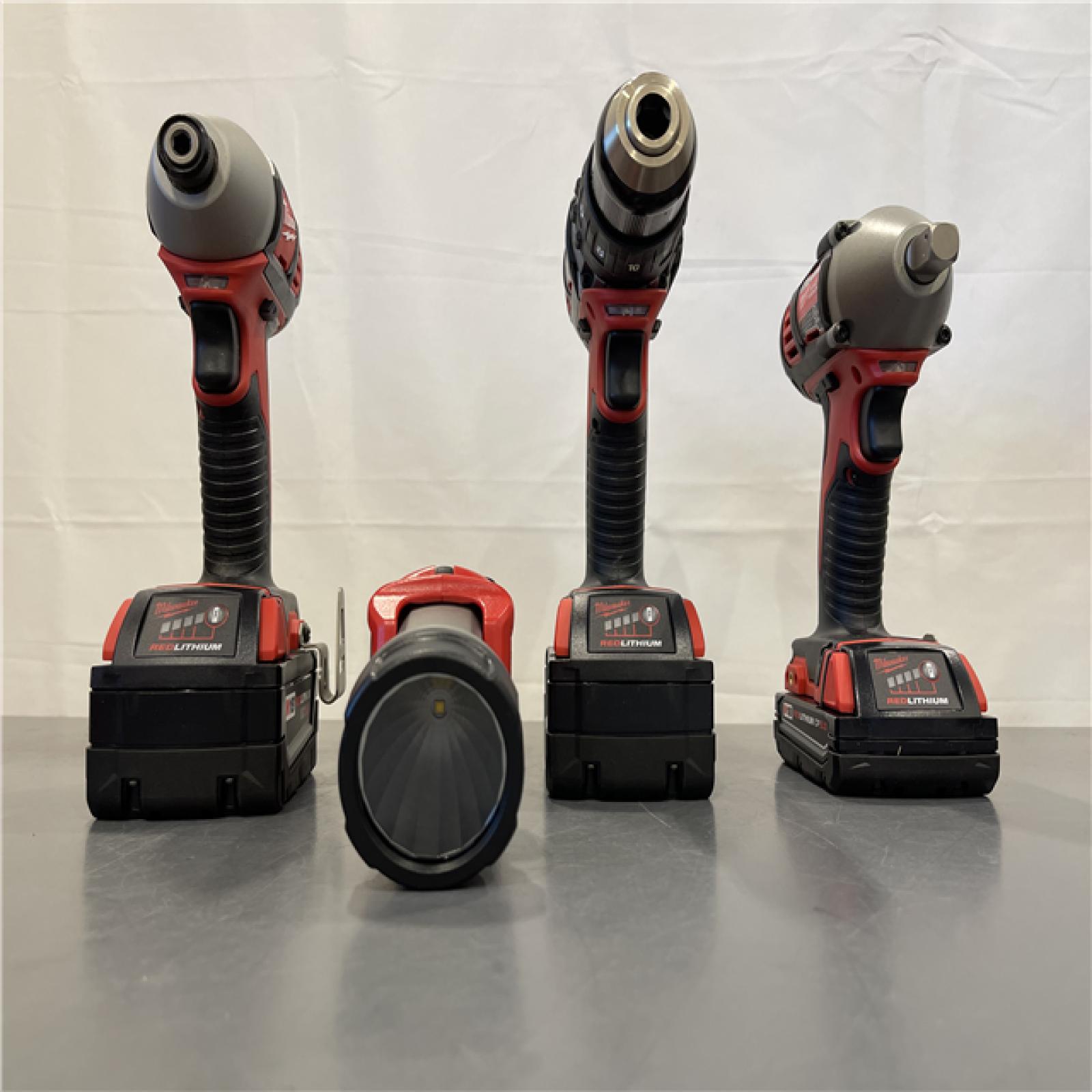 AS-IS - Milwaukee M18 18V Lithium-Ion Cordless Combo Kit (8-Tool) with (3) Batteries, Charger and (2) Tool Bags