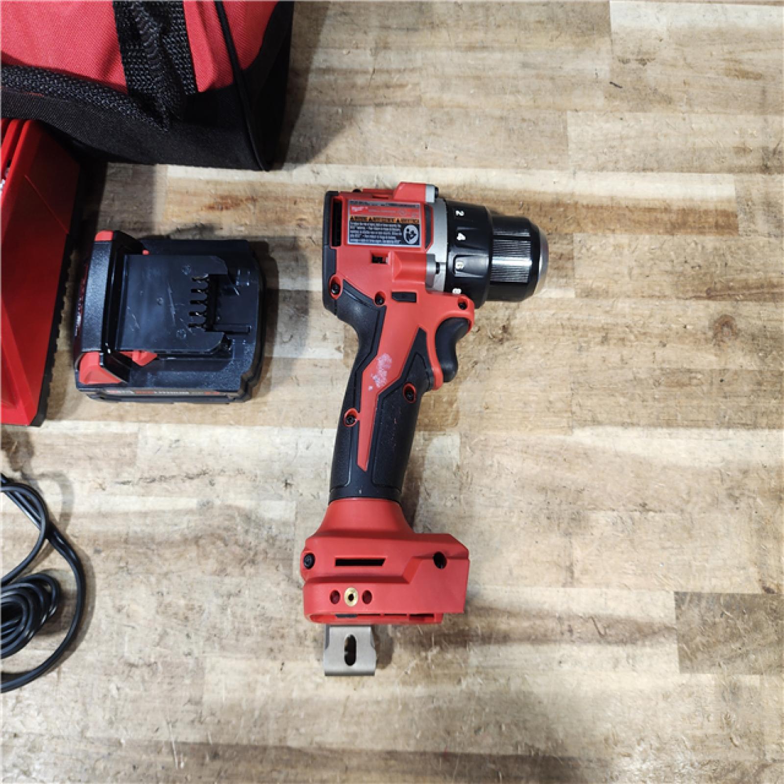 HOUSTON LOCATION - AS - IS Milwaukee 18V Lithium-Ion Brushless Cordless 1/2 in. Compact Drill/Driver with kit