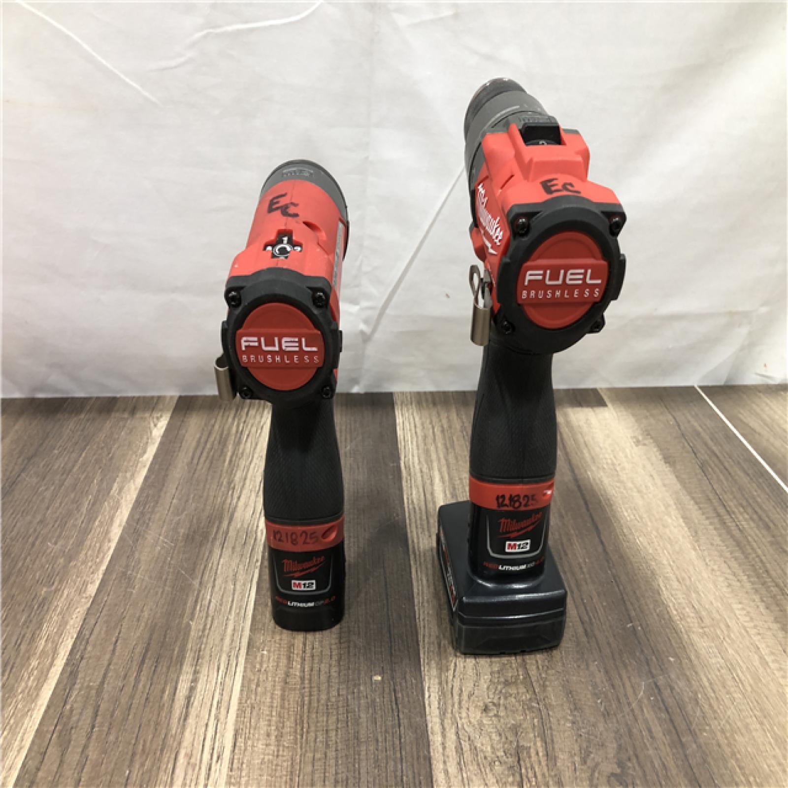 AS-IS Milwaukee FUEL 12-Volt Lithium-Ion Brushless Cordless Hammer Drill and Impact Driver Combo Kit