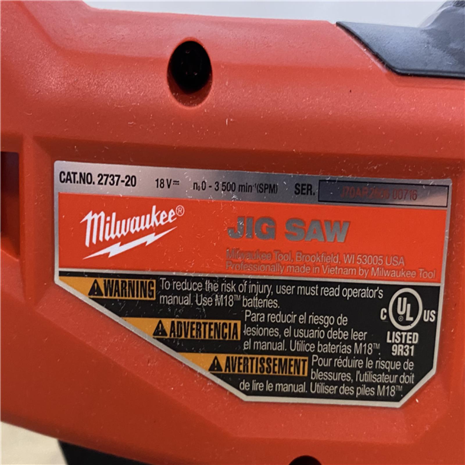 AS-IS Milwaukee FUEL 18V Lithium-Ion Brushless Cordless Jig Saw (Tool-Only)