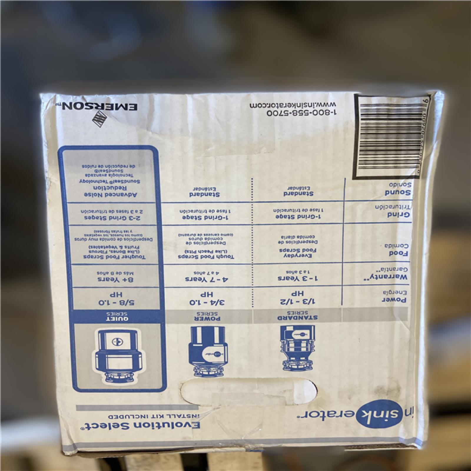 NEW! - InSinkErator Evolution Select Lift and Latch Quiet Series 5/8 HP Continuous Feed Garbage Disposal with Power Cord Kit